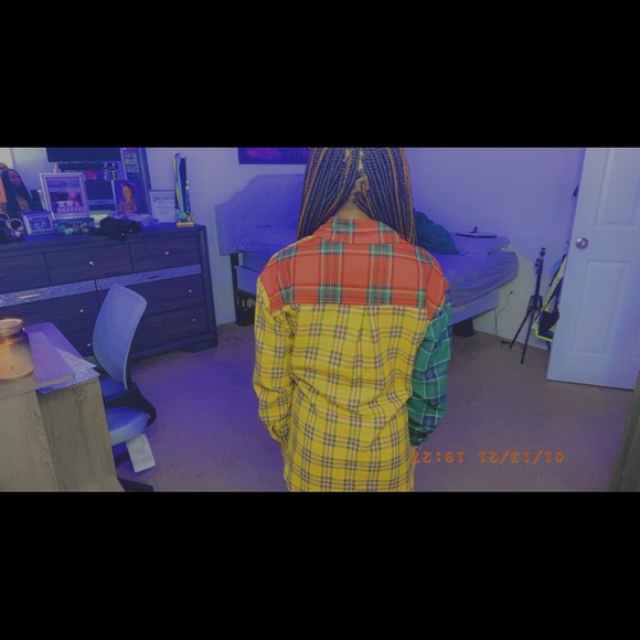 Plaid patchwork shirt - Picture 3 of 3